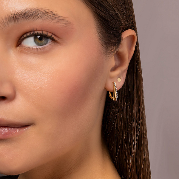 Золоті сережки-пусети Монети (арт. 110621ж) – зображення 3