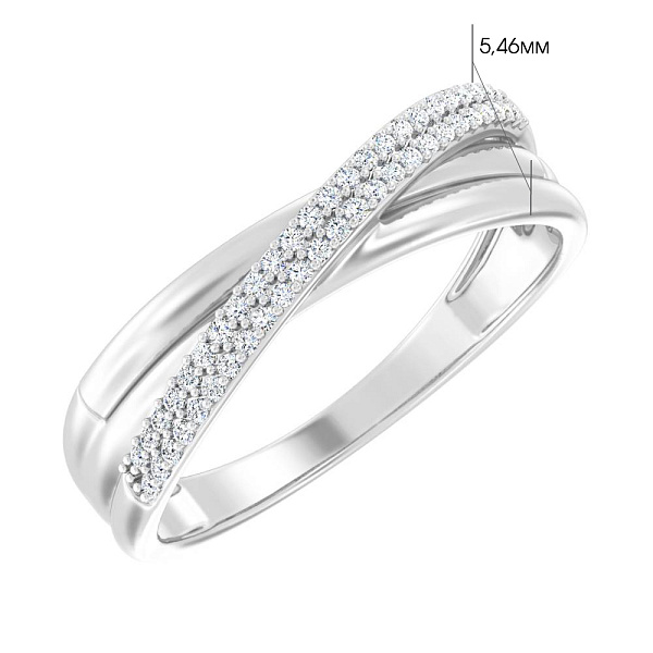 Каблучка з білого золота з діамантами (арт. К011085010бб) – зображення 2