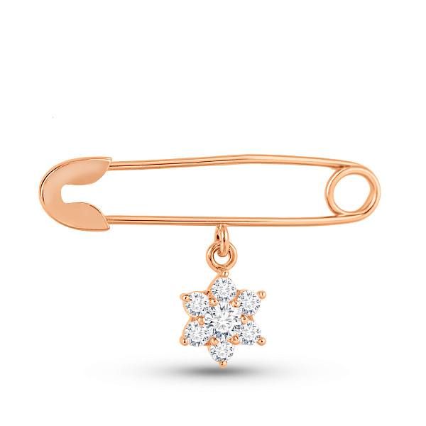 Золотая булавка с фианитами (арт. 360011) – изображение 1