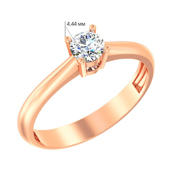 Золотое помолвочное кольцо с фианитом (арт. 140569) – изображение 4