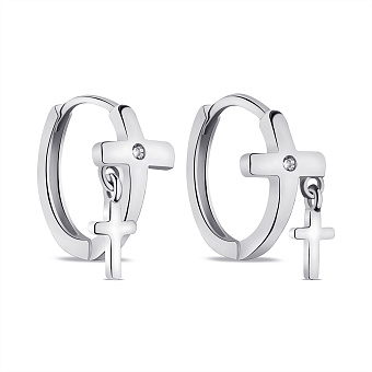 Фото Сережки зі срібла з підвісками і фіанітами (арт. 7502/9308/15)