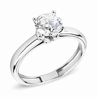 Каблучка з білого золота з одним діамантом (арт. К01118010026б)