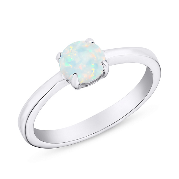 Срібна каблучка з опалом (арт. 7501/1819Поб) – зображення 1