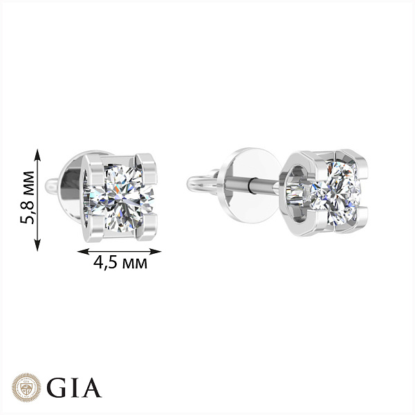 Золотые пусеты с бриллиантами  (арт. Т01115208036б) – изображение 4