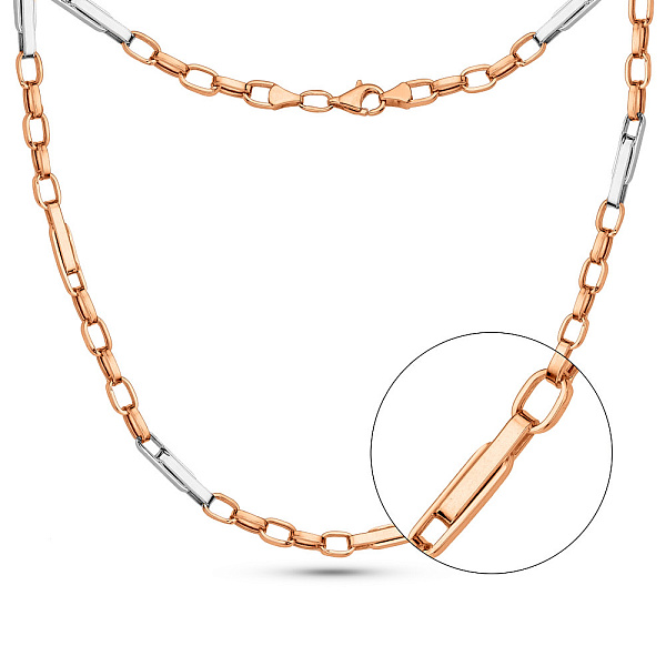 Цепочка из красного и белого золота плетения Якорное фантазийное (арт. 352417кб) – изображение 1