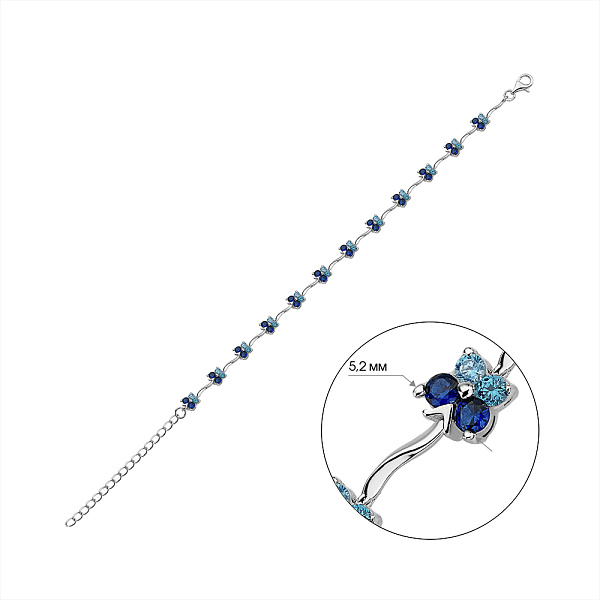 Серебряный браслет с разноцветными альпинитами (арт. 7509/Б2ФСТ/477) – изображение 2