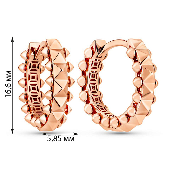 Золотые серьги-кольца без камней (арт. 111438) – изображение 2