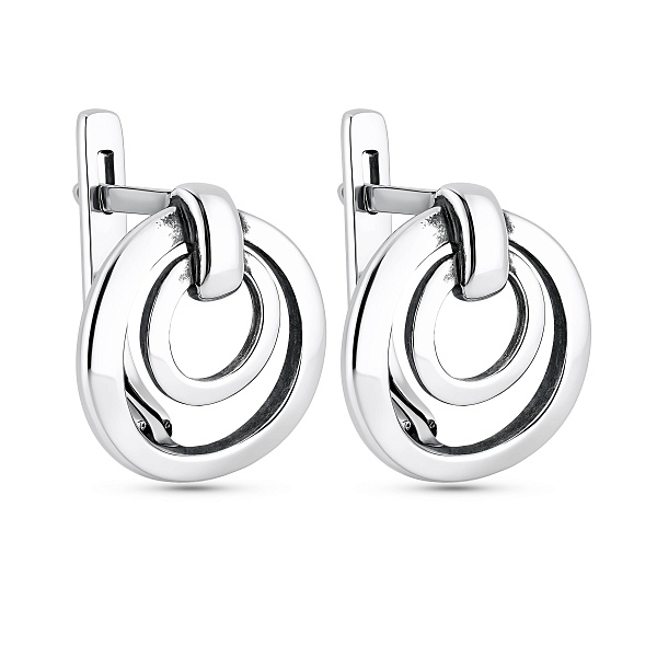 Серебряные серьги без камней (арт. 7902/5218-ч) – изображение 1