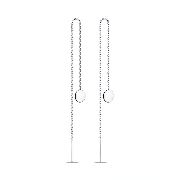 Серебряные серьги протяжки без камней (арт. 7502/9007/1) – изображение 1