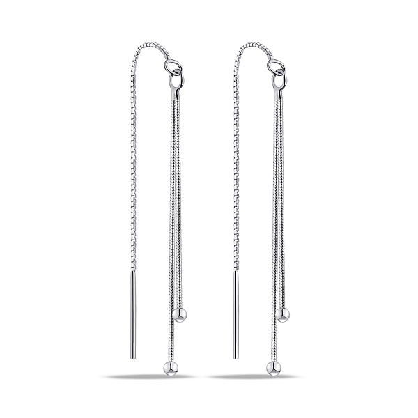 Серебряные серьги-протяжки без камней (арт. 7502/9681) – изображение 1