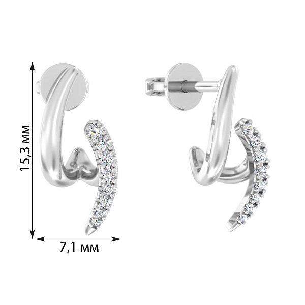 Серьги из белого с бриллиантами (арт. Т011459010б) – изображение 4