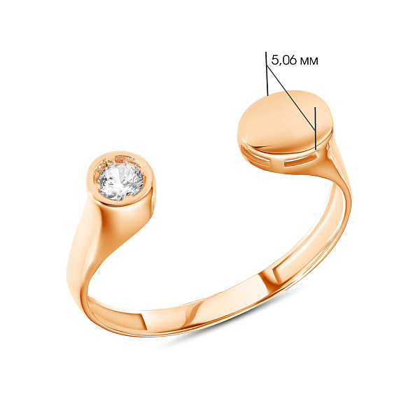 Золотое кольцо с фианитом (арт. 154914) – изображение 2