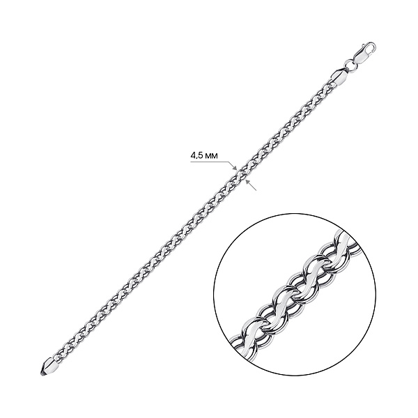 Браслет из серебра плетения Ручеек (арт. 7909/2076/1-ч) – изображение 2