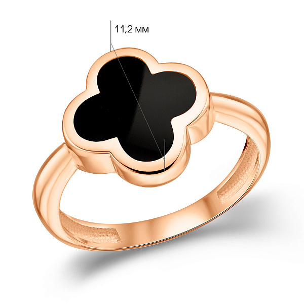 Золотое кольцо Клевер (арт. 110849Деч) – изображение 3