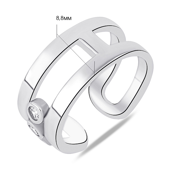 Срібна каблучка з фіанітами (арт. 7501/4700) – зображення 2