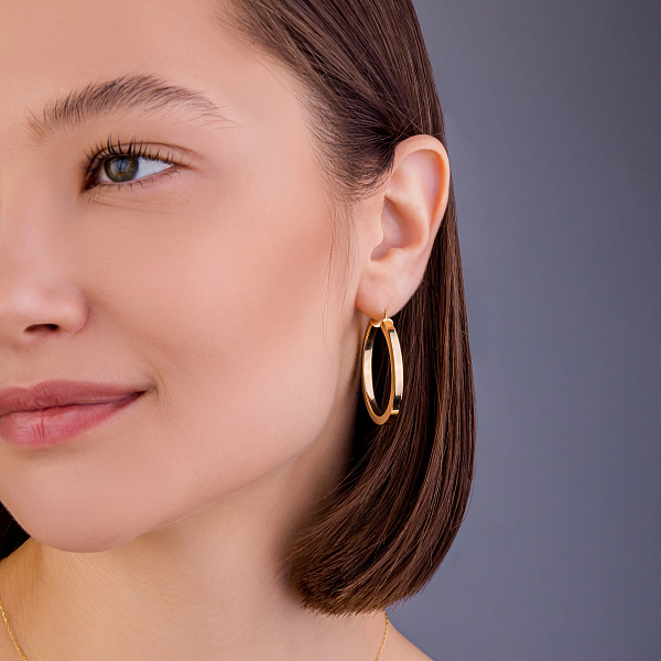 Серьги-кольца золотые (арт. 108461/35ж) – изображение 3