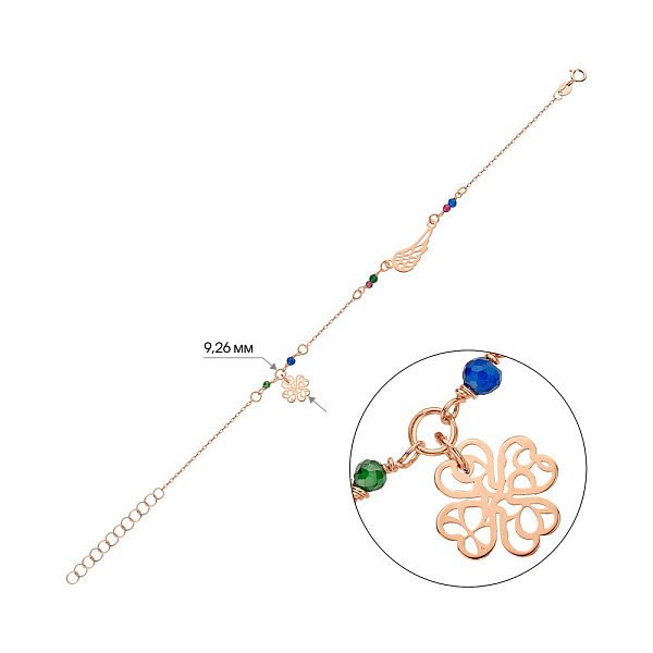 Браслет из красного золота с фианитами (арт. 326961цв) – изображение 4