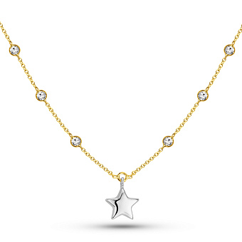 Фото Золотое колье с подвеской (арт. 352654жб)