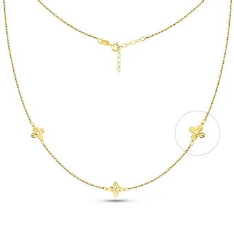 Золотое колье Клевер (арт. 352608ж)