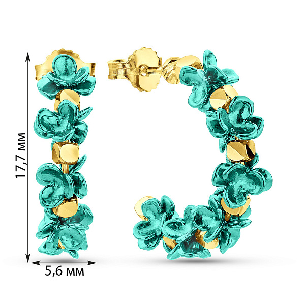 Золотые серьги-пусеты Francelli (арт. 1091267жбрз) – изображение 3