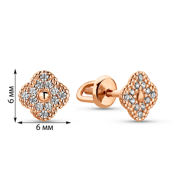 Золоті пусети з фіанітами (арт. 2190441101) – зображення 4