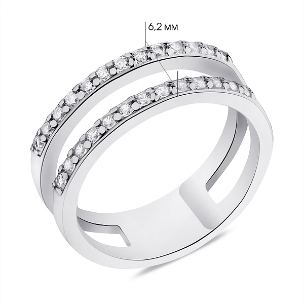 Серебряное кольцо с фианитами (арт. 7501/555кп) – изображение 2