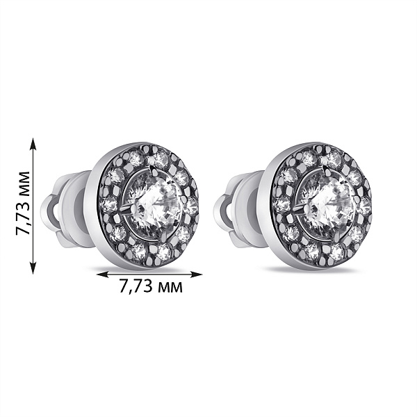 Серебряные серьги-пусеты с фианитами (арт. 7518/0389сю) – изображение 2