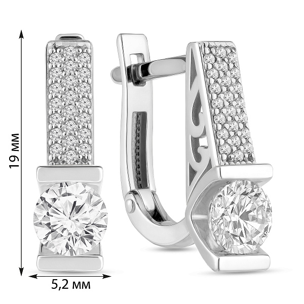 Золотые серьги с фианитами (арт. 118000б) – изображение 2