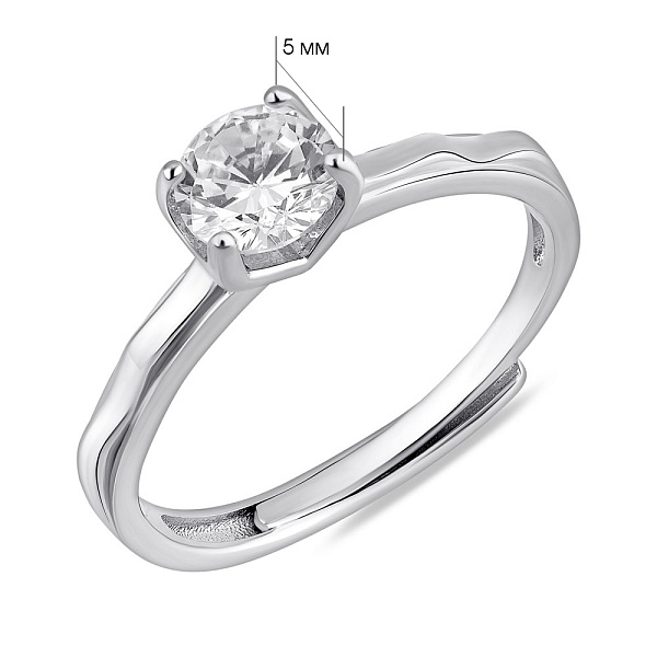 Серебряное кольцо с фианитом (арт. 7501/7057) – изображение 2