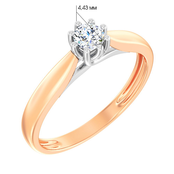 Помолвочное кольцо из золота с бриллиантом (арт. К011097015) – изображение 2