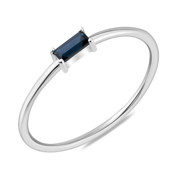 Каблучка з білого золота з сапфіром (арт. К011346бс) – зображення 1