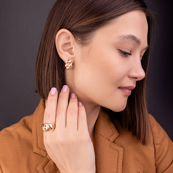 Золотое кольцо Звенья (арт. 156222м) – изображение 4