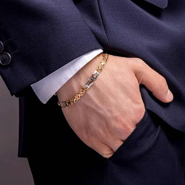 Браслет из красного и белого золота (арт. 326797кб) – изображение 3