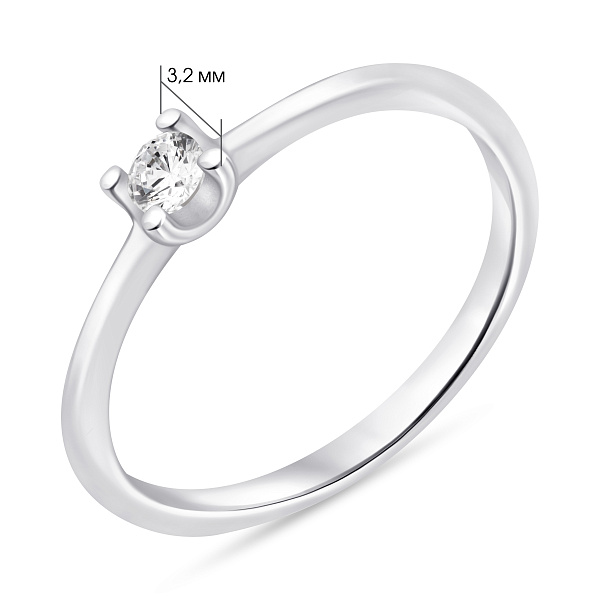 Серебряное кольцо с одним фианитом (арт. 7501/8328) – изображение 2
