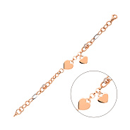 Браслет из красного золота с подвеской и фианитами (арт. 325225кбП1)