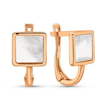 Золотые серьги с перламутром (арт. 109512п)