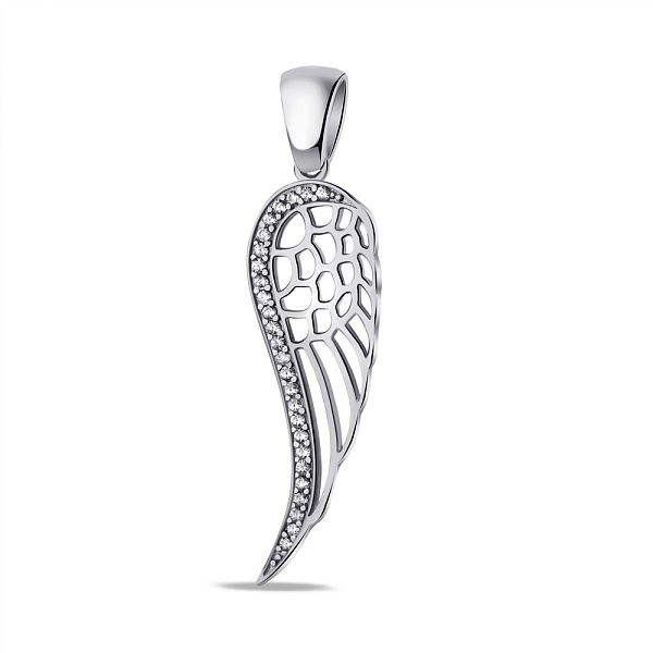 Серебряный подвес Крыло с фианитами (арт. 7503/4197) – изображение 1