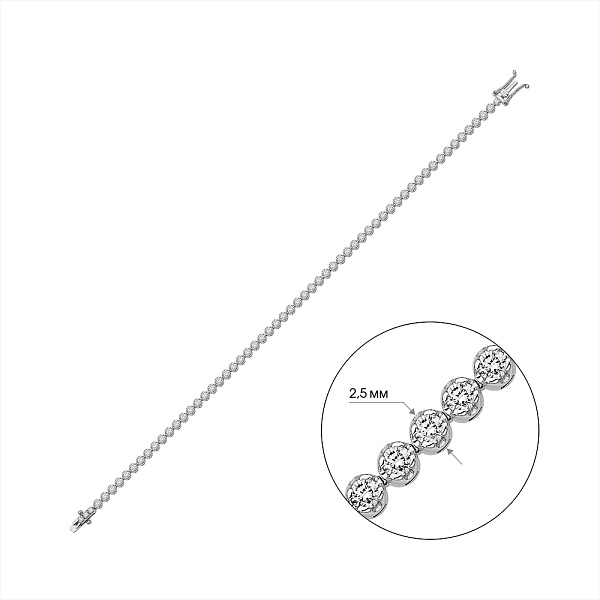 Браслет з білого золота з діамантами (арт. 4112029202) – зображення 2