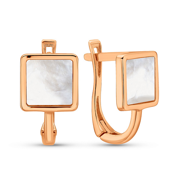 Золотые серьги с перламутром (арт. 109512п) – изображение 1