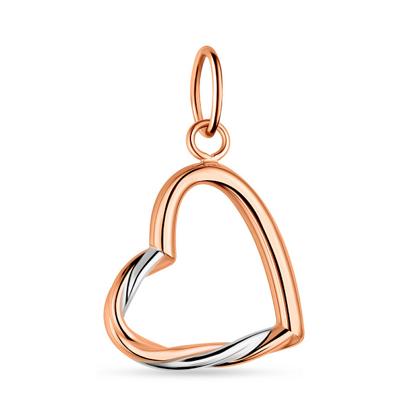 Золотой кулон Сердце с родированием (арт. 424506р) – изображение 1