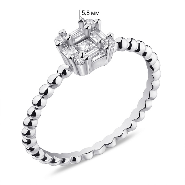 Срібна каблучка з фіанітами (арт. 7501/6339) – зображення 2