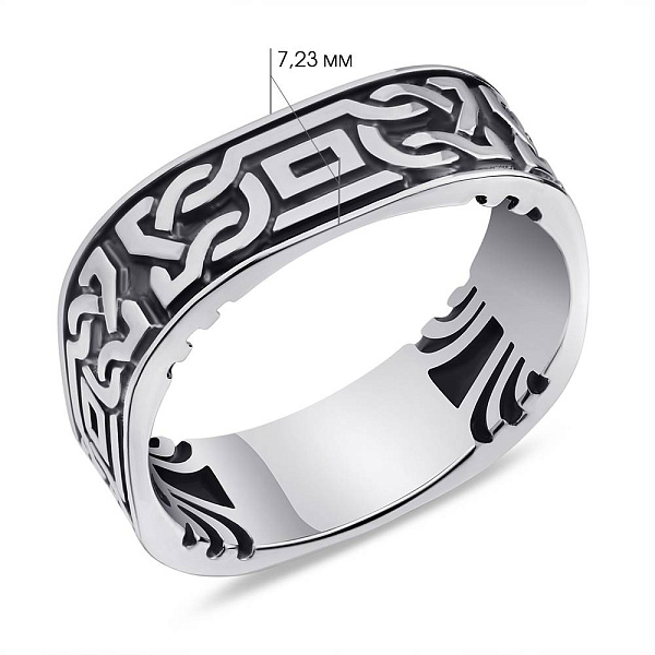 Каблучка зі срібла з орнаментом без вставок (арт. 7901/1689) – зображення 2