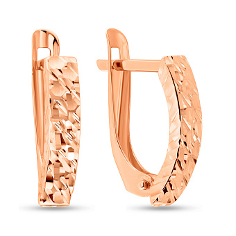 Серьги из золота с алмазной насечкой (арт. 121715)