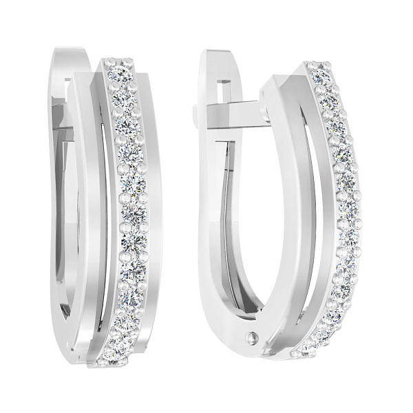 Золотые серьги с фианитами (арт. 111054б) – изображение 1