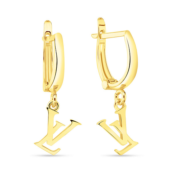 Золоті сережки в жовтому кольорі металу без каміння (арт. 108697ж) – зображення 1