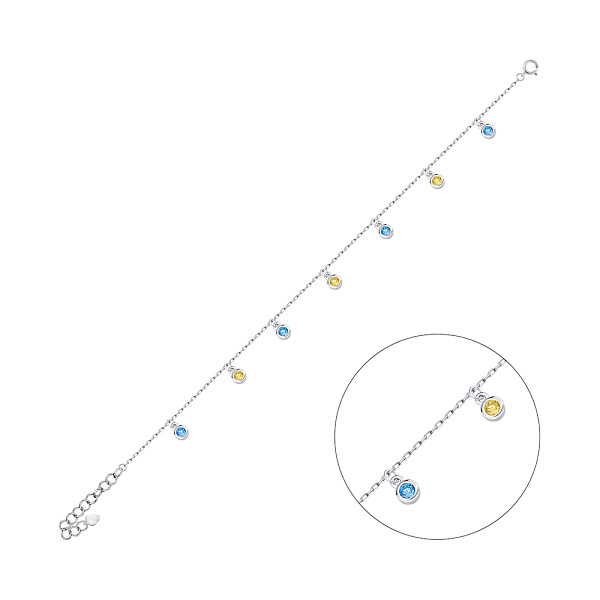 Серебряный браслет с альпинитами (арт. 7509/4412агж) – изображение 1