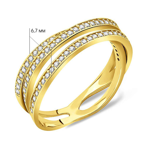 Золотое кольцо с фианитами (арт. 151723ж) – изображение 2