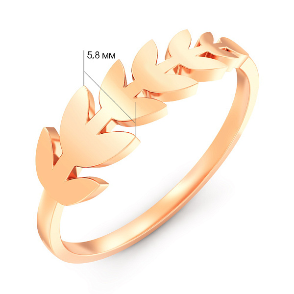 Кольцо из красного золота Колосок (арт. 141281) – изображение 5