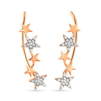 Золотые серьги-клаймберы (арт. 1101012)