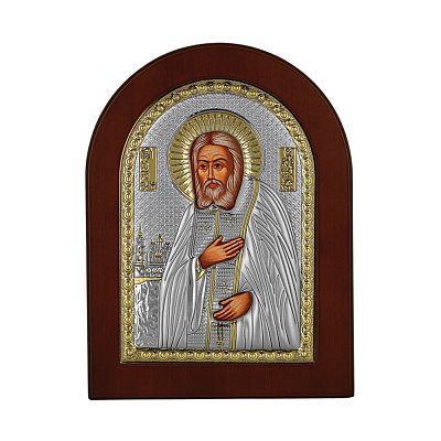 Ікона зі срібла "Преподобний Серафим Саровский" (230х195 мм) (арт. MA/E1124BX)